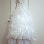 wedding dress hanging