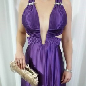 Vestido Roxo recorte