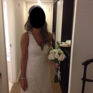 vestido macrame novia usado 1